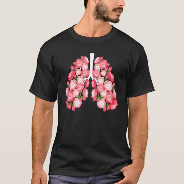 T-shirt Anatomical Lungs Flowers Medical Science Anatomy T (Devant)