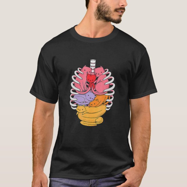 T-shirt Anatomicat Anatomie Chat Design simple (Devant)