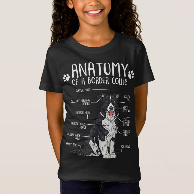 T-Shirt Anatomie amusante Bordure Collie Amoureux des chie (Devant)