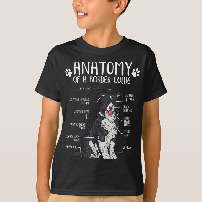 T-shirt Anatomie amusante Bordure Collie Amoureux des chie (Devant)