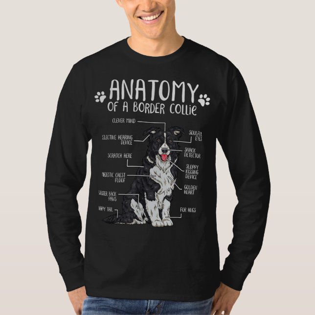 T-shirt Anatomie amusante Bordure Collie Amoureux des chie (Devant)