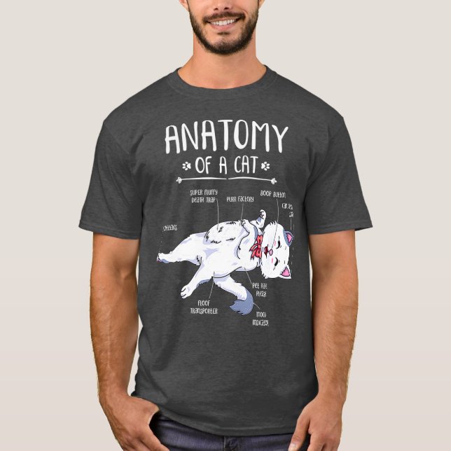 T-shirt Anatomie amusante Chat Kitty Kitten Lover Cadeau (Devant)