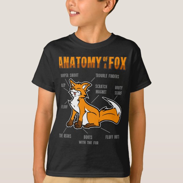 T-shirt Anatomie amusante d'un Fox Furry Fursona femmes ho (Devant)