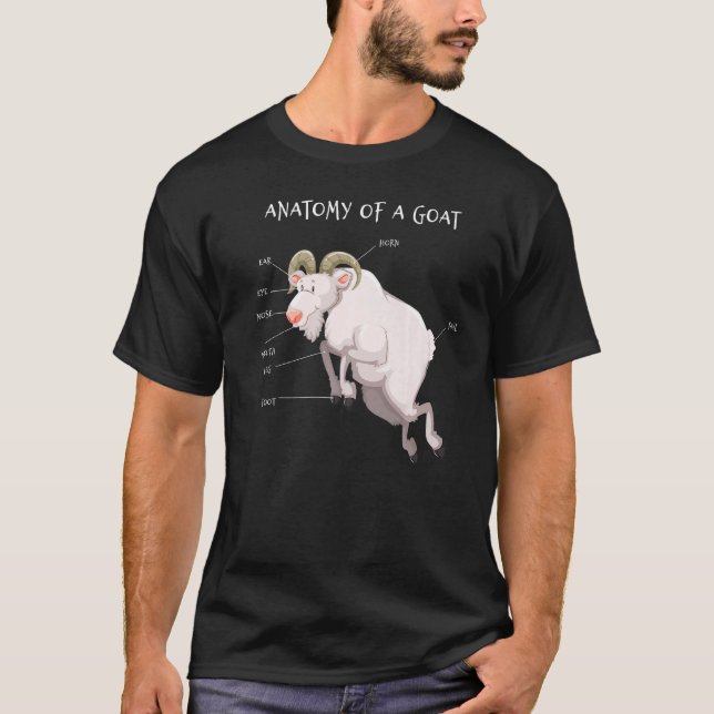 T-shirt Anatomie Animaux de chèvre Éducation scientifique (Devant)