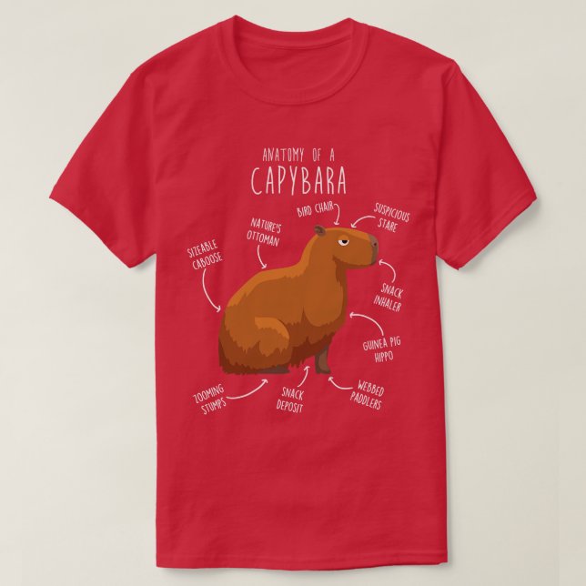 T-shirt Anatomie Capybara 1 (Design devant)