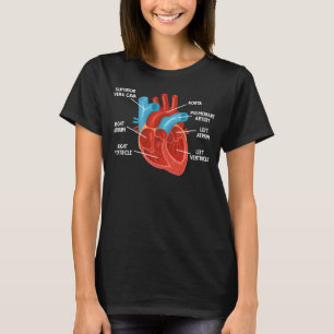 T-shirt Anatomie cardiaque Cardiologie de l'éducation