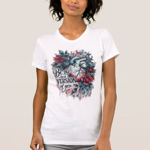 T-shirt Anatomie Cœur Aquarelle Roses Soyez La Meilleure V