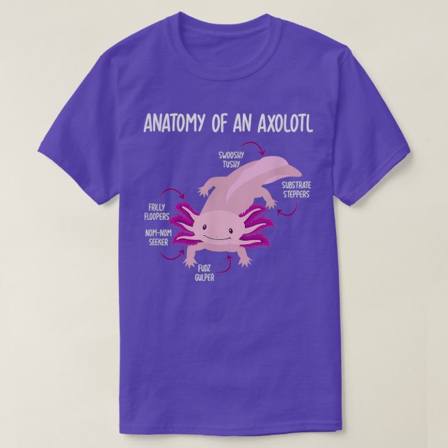 T-shirt Anatomie De Axolotl Pour Enfants Aquarium Animaux  (Design devant)