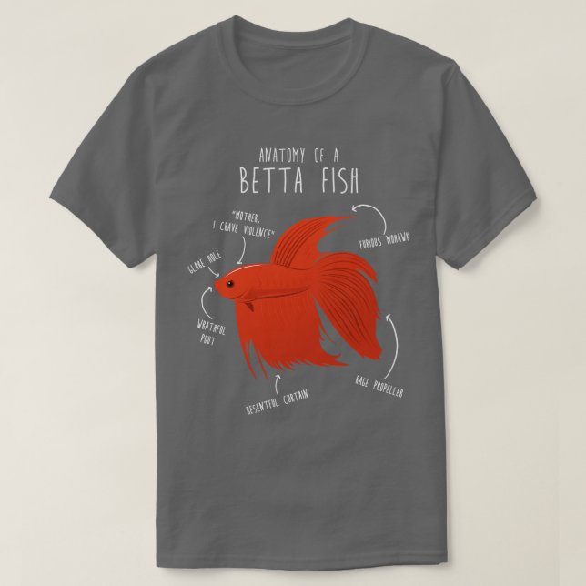 T-shirt Anatomie de Betta Fish (Design devant)