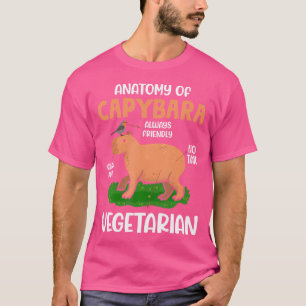 T-shirt Anatomie De Capybara Funny Cavies Rodent Capybara