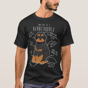 T-shirt Anatomie de chien Bernedoodle Fantôme noir bronzé 