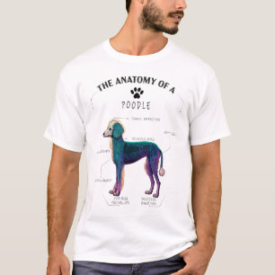 T-shirt Anatomie de chien de caniche mignonne - cadeau Amo