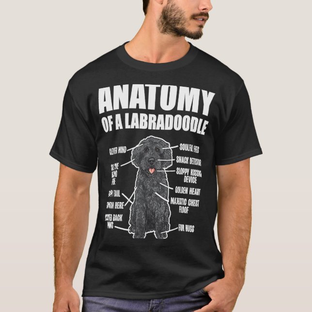 T-shirt Anatomie De Chien De Labradoodle Noir D'Un Labrado (Devant)