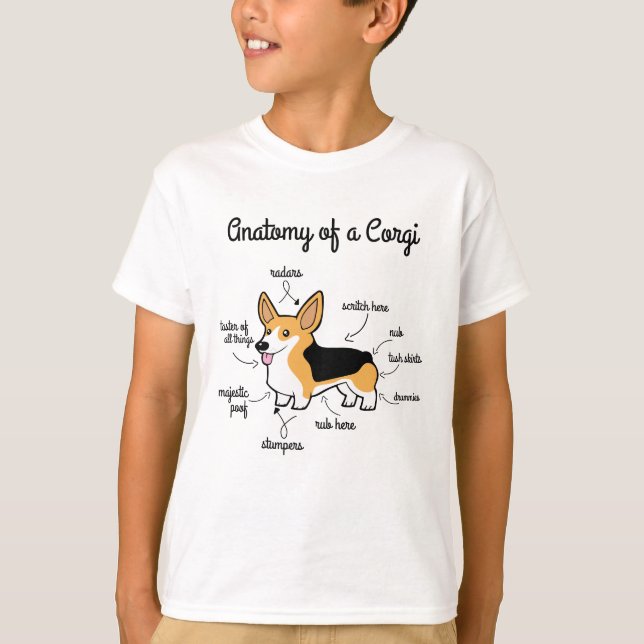 T-shirt Anatomie de corgi (Devant)
