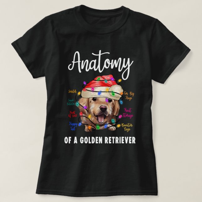 T-shirt Anatomie de Golden Retriever Funny Retriever Chien (Design devant)