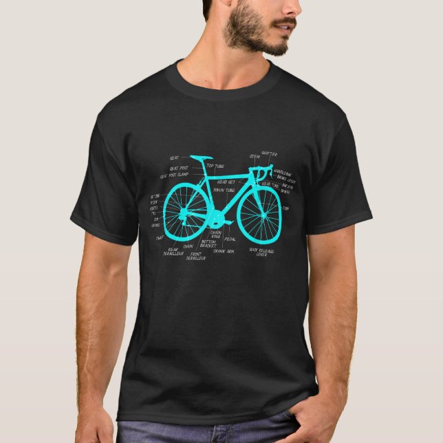 T-shirt Anatomie de la course à vélo - Pièces de vélo Cycl (Devant)