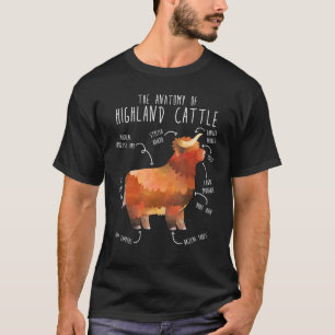 T-shirt Anatomie de la vache des Highlands Éleveur de bovi