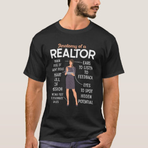 T-shirt Anatomie De L'Agent Immobilier Realtor D'Une Coupe