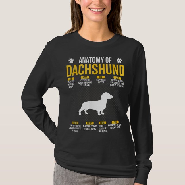 T-shirt Anatomie De L'Amoureux des chiens Dachshund (Devant)