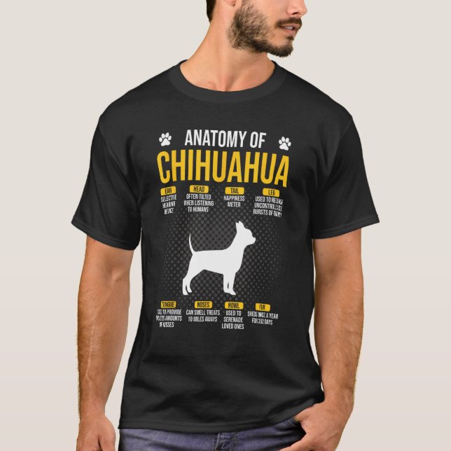 T-shirt Anatomie De L'Amoureux des chiens Du Chihuahua (Devant)
