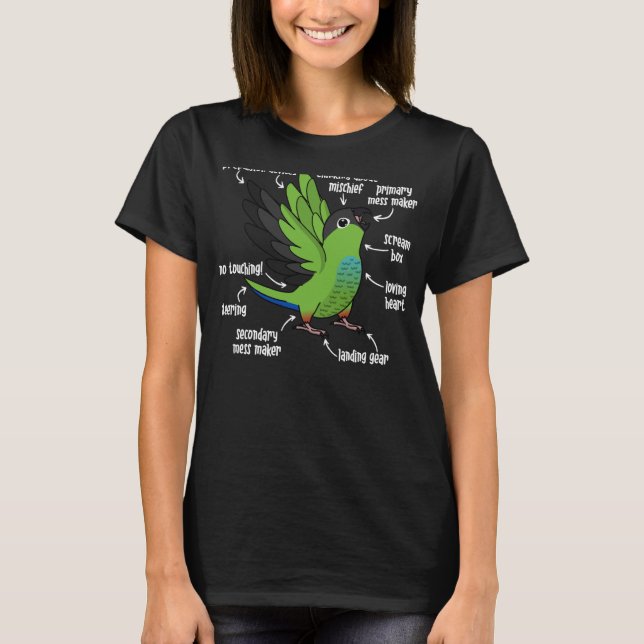 T-shirt Anatomie des perroquets I Nanday Conure (Devant)