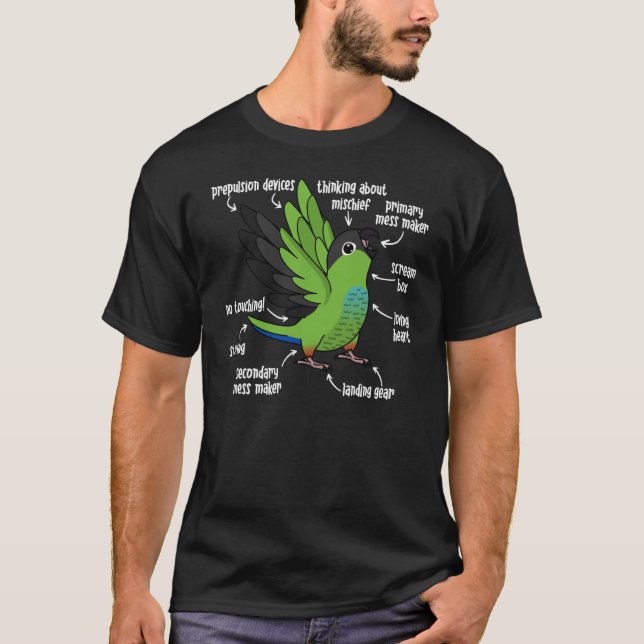 T-shirt Anatomie des perroquets I Nanday Conure (Devant)