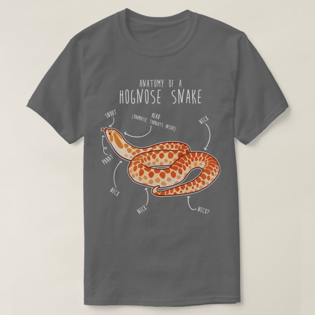 T-shirt Anatomie des serpents d'Albino Hognose (Design devant)