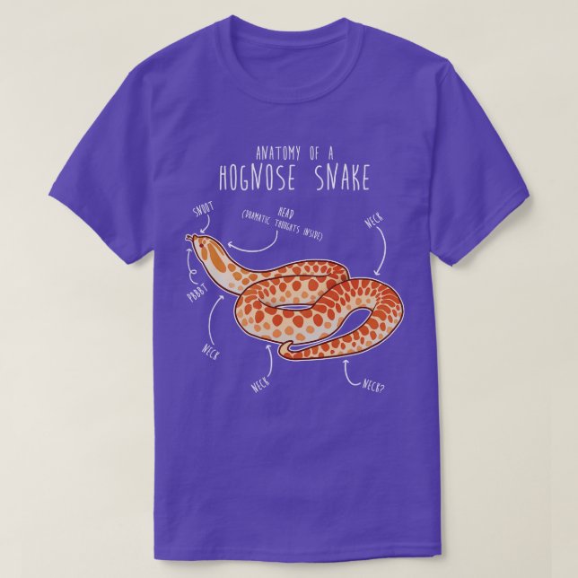 T-shirt Anatomie des serpents d'Albino Hognose (Design devant)