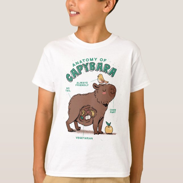T-shirt Anatomie drôle du capybara (Devant)
