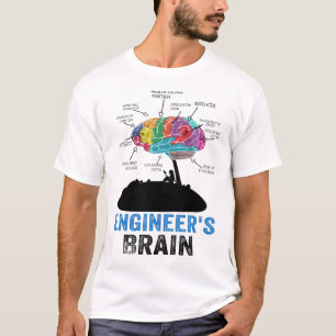 T-shirt Anatomie drôle du cerveau de l'ingénieur