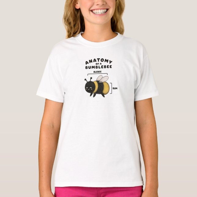 T-shirt Anatomie drôle d'un bumblebee Blebee Bum Mignon  (Devant)