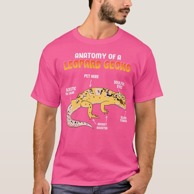 T-shirt Anatomie Drôle D'Un Léopard Gecko Lizard Reptile J (Devant)