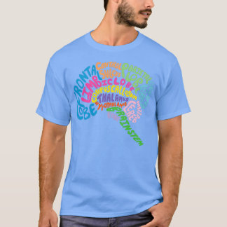 T-shirt Anatomie du cerveau humain à l'aide de la typograp