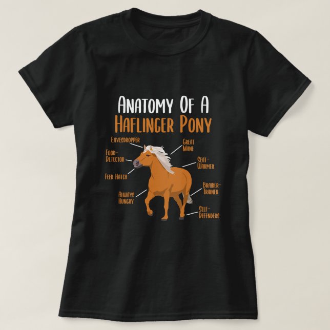 T-shirt Anatomie du cheval d'un Haflinger Pony Haflinger H (Design devant)