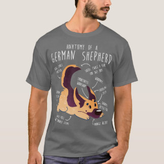 T-shirt Anatomie du chien berger allemand