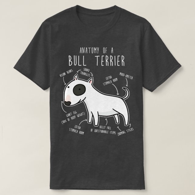T-shirt Anatomie du chien Bull Terrier (Design devant)