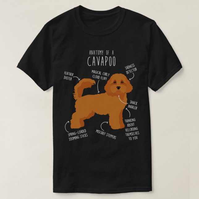 T-shirt Anatomie du chien Cavapoo 4 (Design devant)