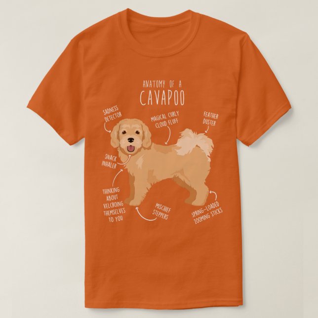 T-shirt Anatomie du chien Cavapoo 6 (Design devant)