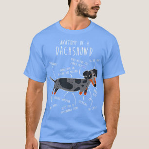 T-shirt Anatomie du chien Dachshund Blue Dapple