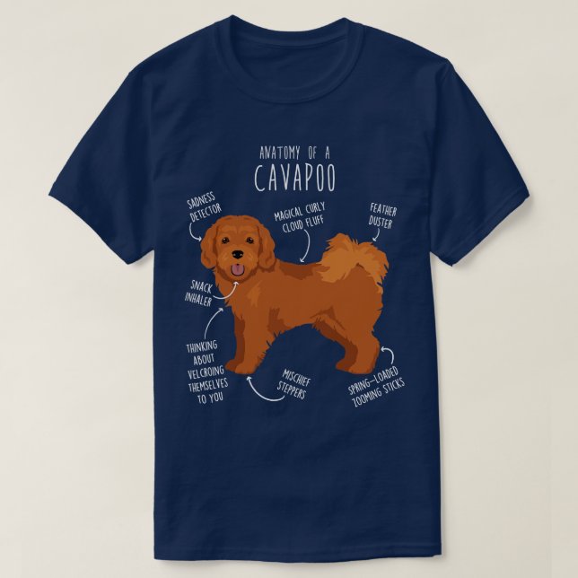 T-shirt Anatomie du chien de Cavapoo (Design devant)
