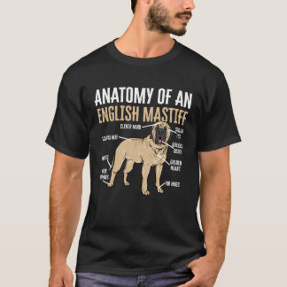 T-shirt Anatomie du chien Mastiff d'un Mastiff anglais
