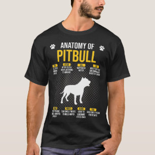 T-shirt Anatomie Du Chien Pitbull - Nouveau
