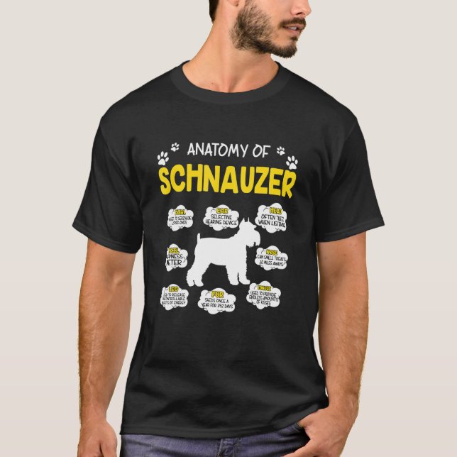 T-shirt Anatomie Du Chien Schnauzer (Devant)
