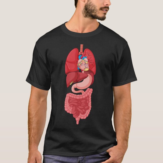 T-shirt Anatomie du diagramme d'organe interne d'Halloween (Devant)