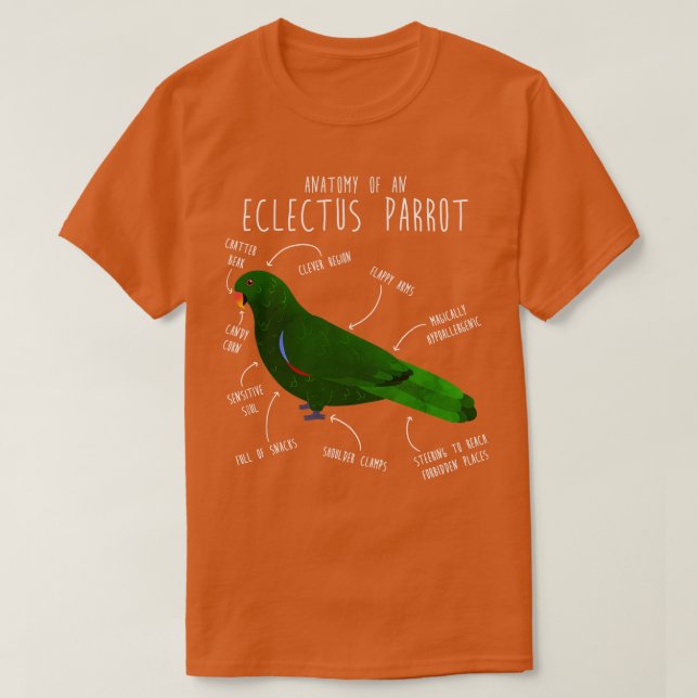 T-shirt Anatomie du Eclectus mâle (Design devant)