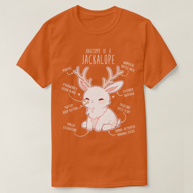 T-shirt Anatomie du Jackalope (Design devant)