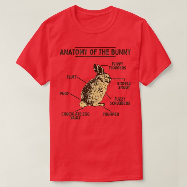 T-shirt Anatomie Du Lapin Lapin Amant De Pâques (Design devant)