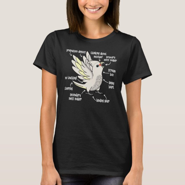 T-shirt Anatomie du perroquet I Cacatoès de Goffin (Devant)
