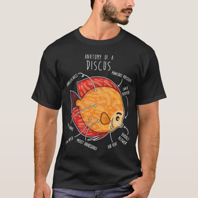 T-shirt Anatomie du poisson discus (Devant)