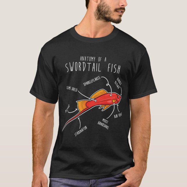 T-shirt Anatomie du poisson porte-épée (Devant)